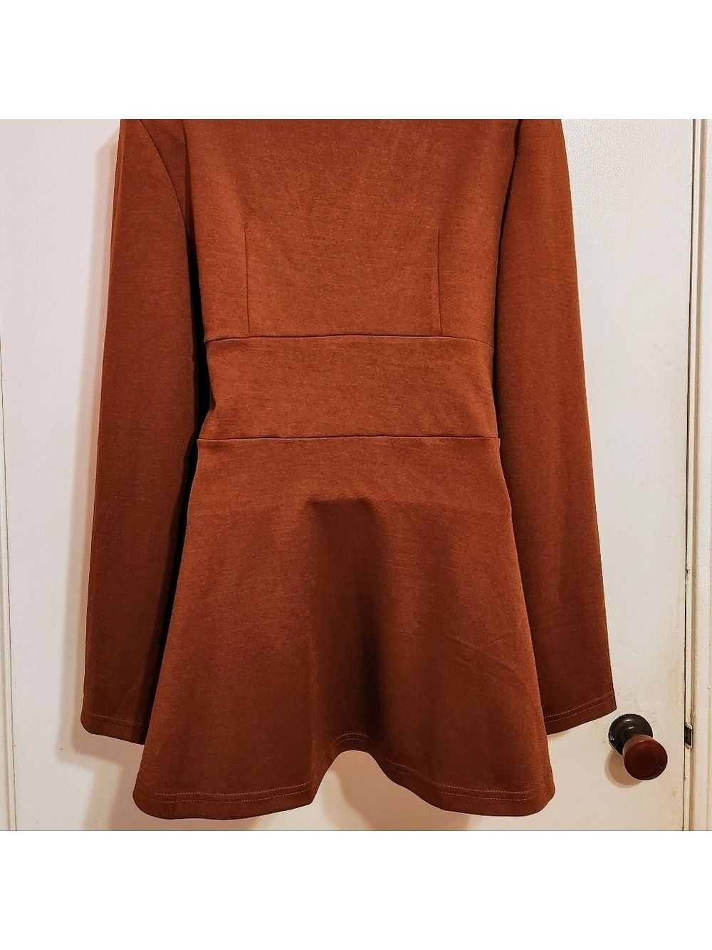 Shein Brown Hook And Eye Blazer Jacket Size 8 10 - Picture 5 of 10